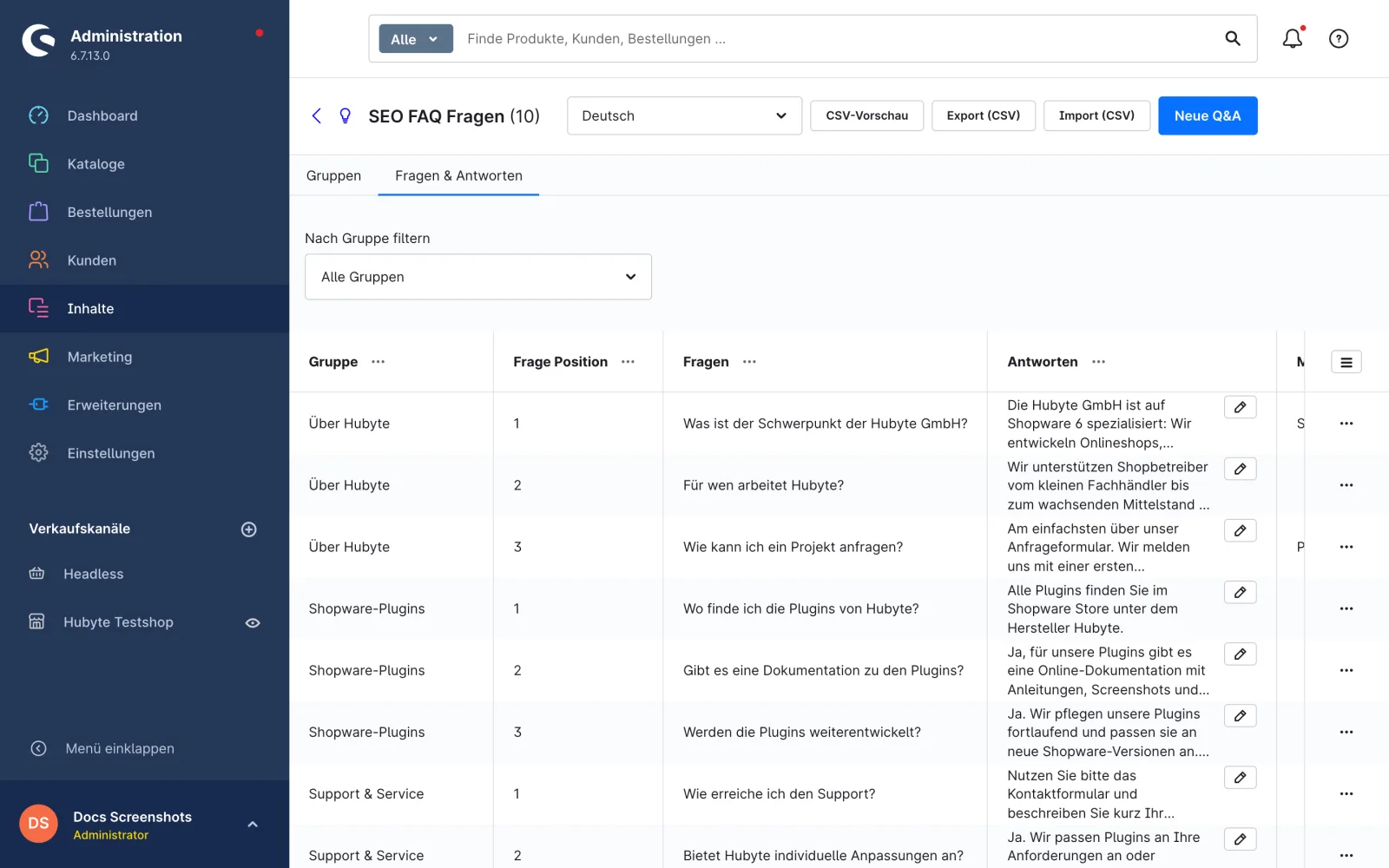 Tab Fragen & Antworten